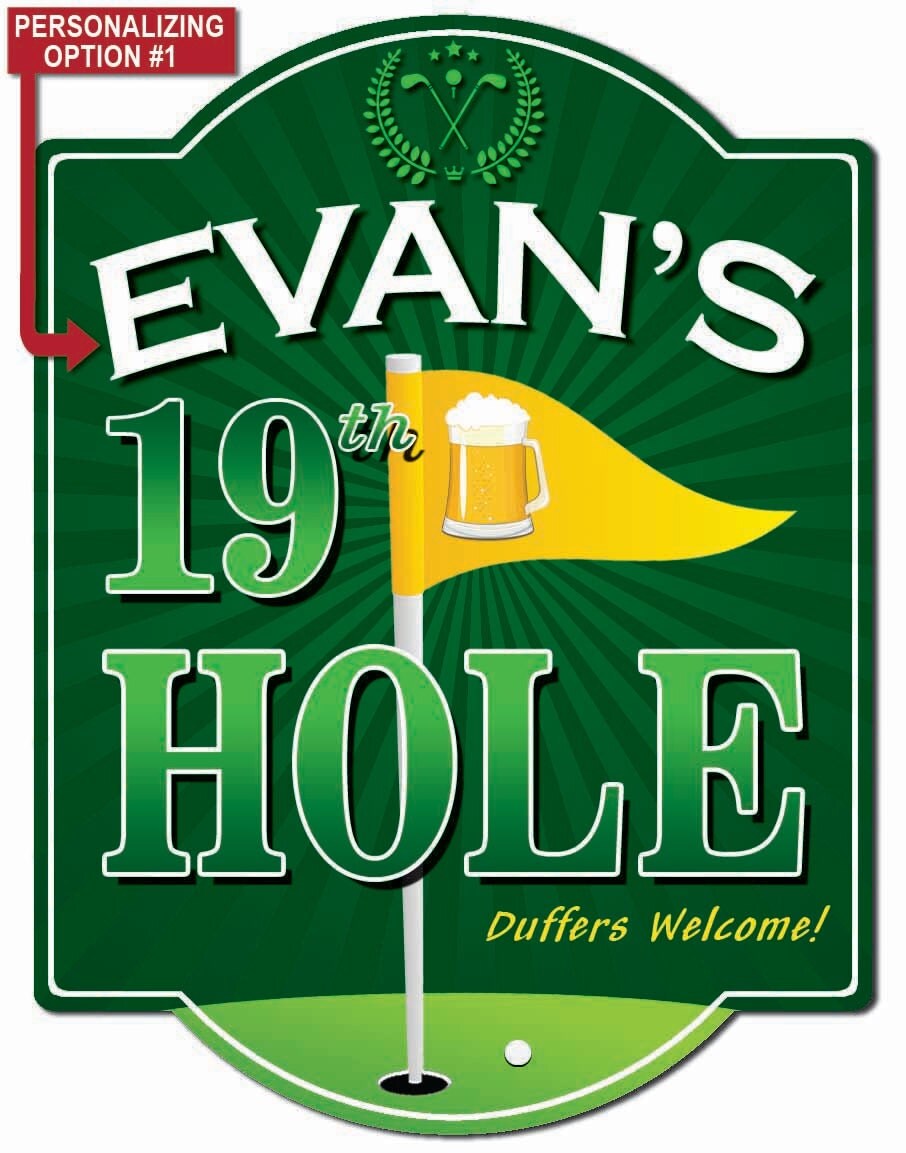 Personalized 19th Hole Golf Wall Sign