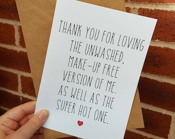 Birthday card boyfriend friend anniversary blank inside funny joke humour make up free me valentine's card