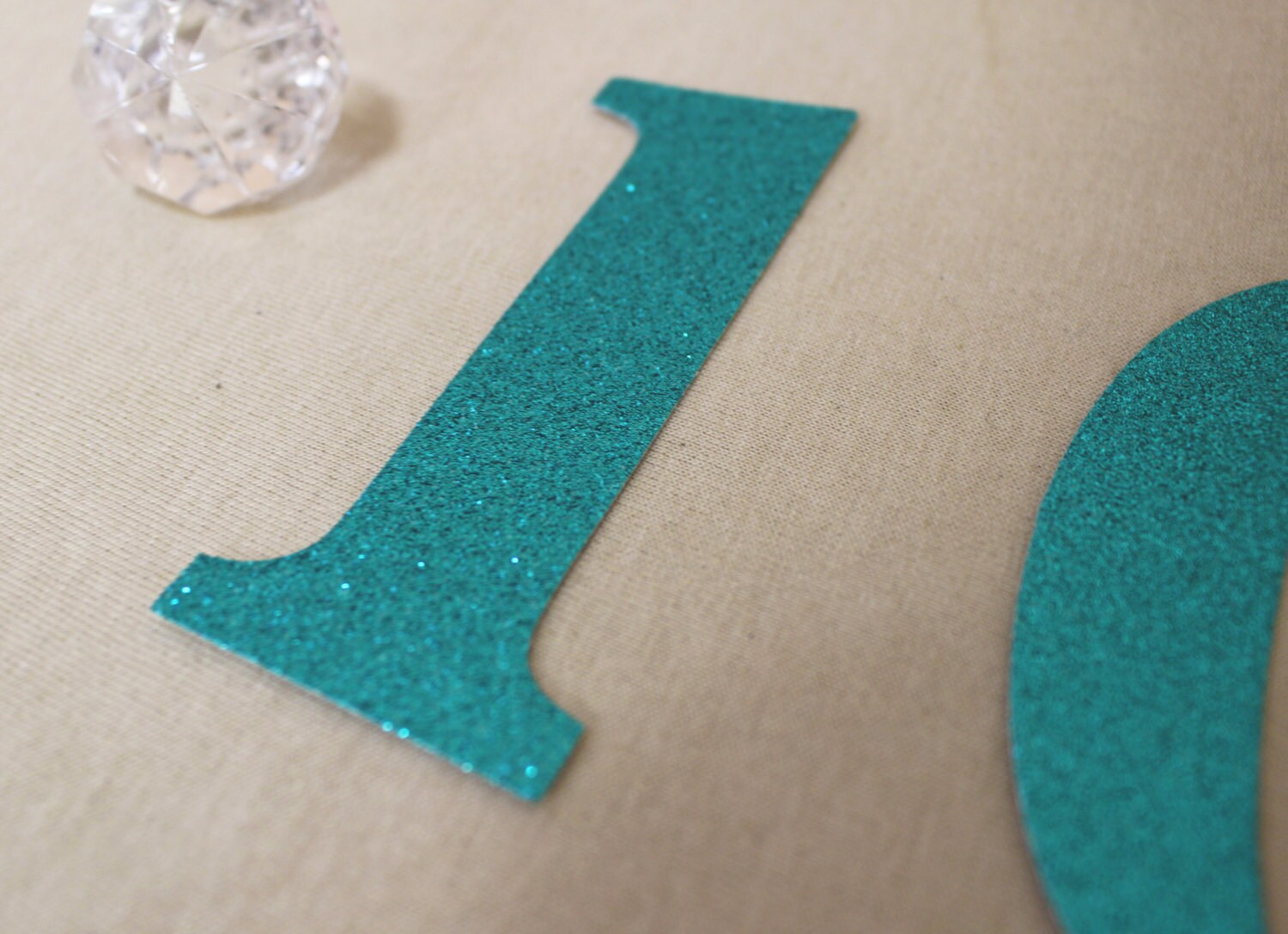 letters numbers glitter cut out gold silver pink red teal