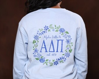 Alpha Delta Pi Vine Long Sleeve - ADPi Letter Shirt