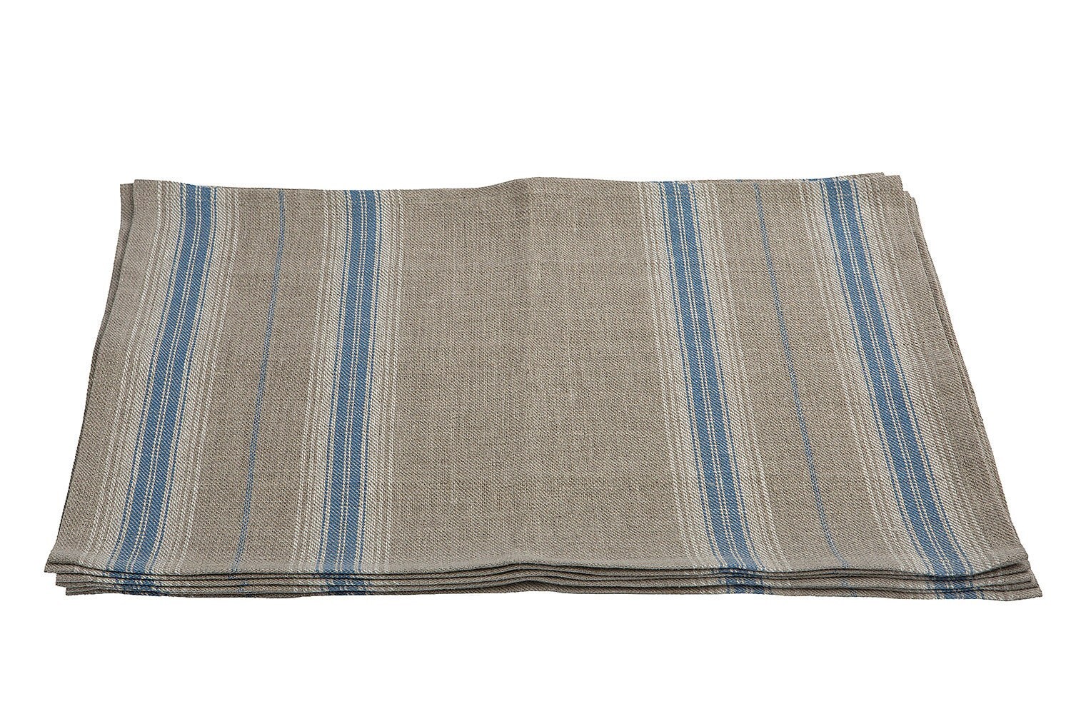 Linen placemats setNATURAL and blue color pure linen