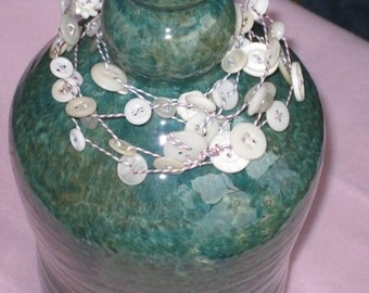 Mother of Pearl, Vintage Button Garland Decoration