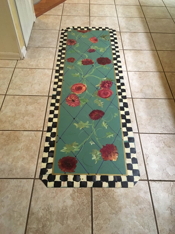 Floorcloth Handpainted Mackenzie Childs Inspired Linoleum PVC