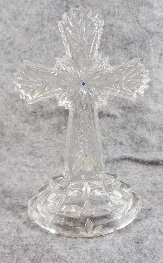 Lenox Fine Crystal Glass Cross Crucifix w/ by JabberwockySales