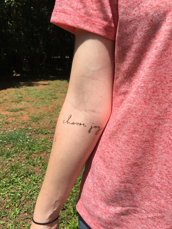 Temporary Tattoo Choose Joy cursive