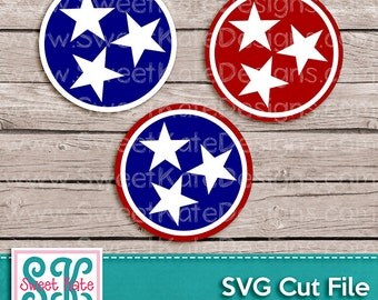 TriStar Circle SVG JPG PNG Star {Scrapbook Die Cut Heat Transfer Vinyl htv} Silhouette Cameo Cricut Explore Sweet Kate Designs Tennessee