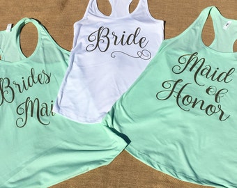 Bridal Party Tank Tops- Bride, Maid of Honor, and Bridesmaid Tanks