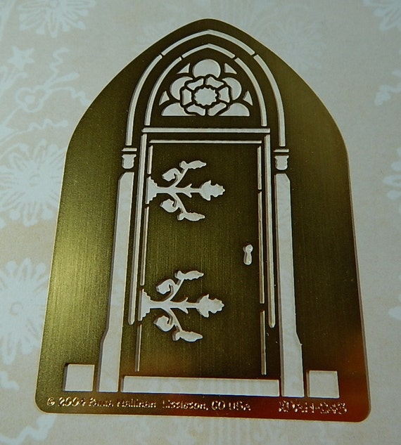 Elegant Door Brass Embossing Stencil Large by NirvanaCraftSupply
