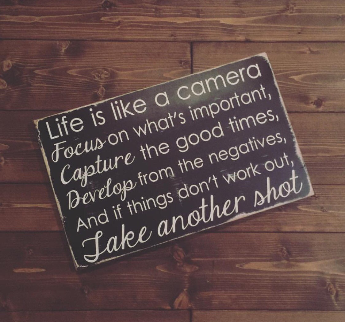 Life Is Like A Camera wood wall art