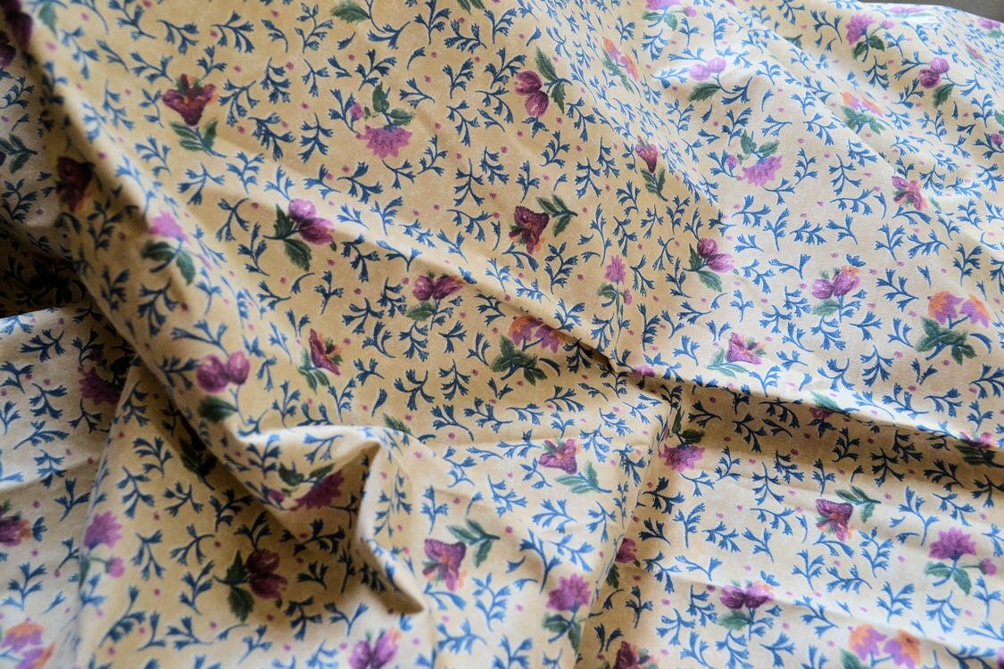 Antique french cotton fabric 1920s