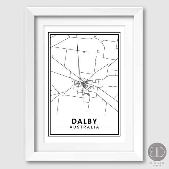 Dalby Print Print of Dalby Map of Dalby by briannaleedesign