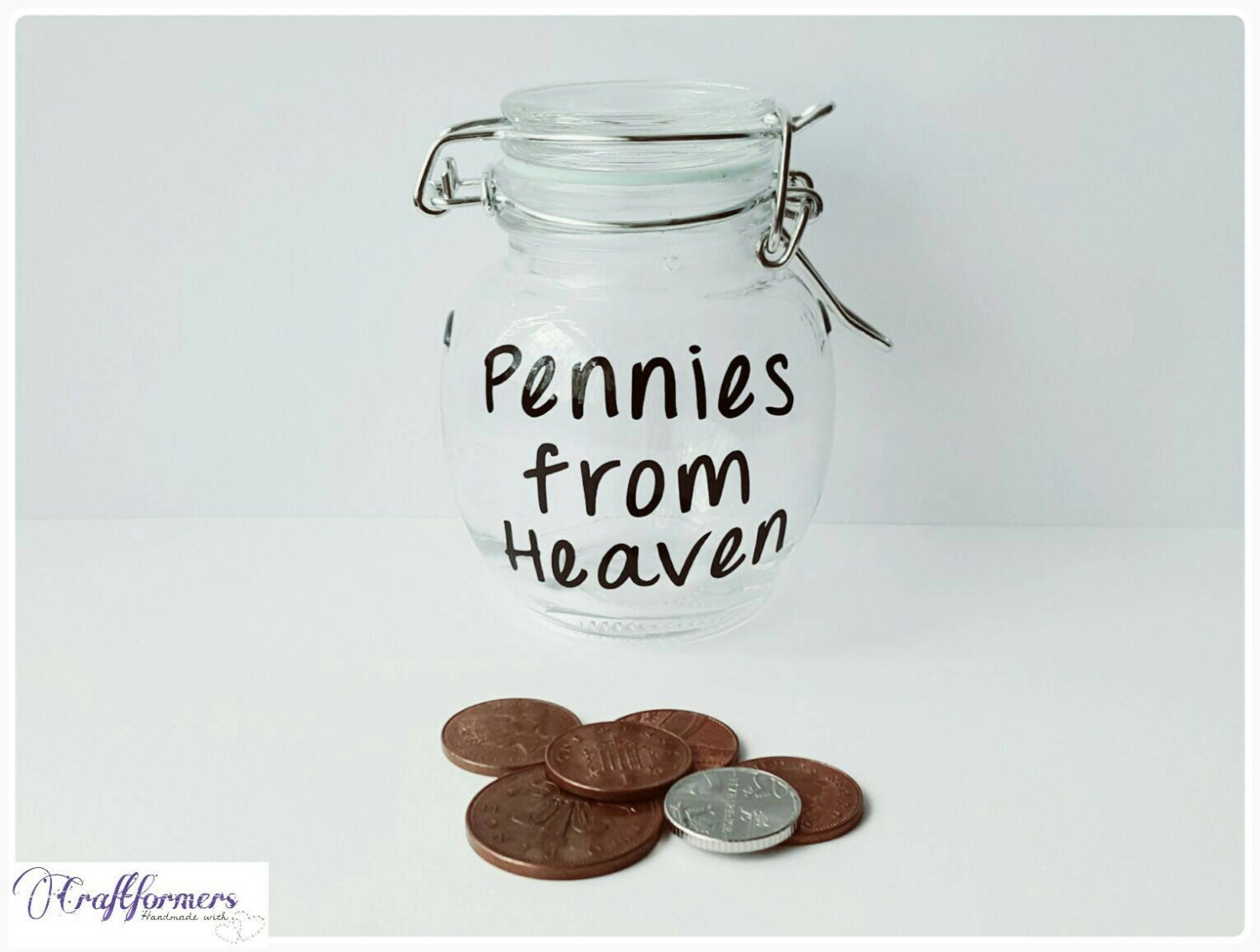 Keepsake Jar Lucky Pennies Pennies from Heaven Storage Jar