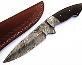 HTS-106 / Damascus Utility Knife/ Twist Pattern/ Skinner / Hunting / Camping / Hand Made / WENGE Handle / Drop point