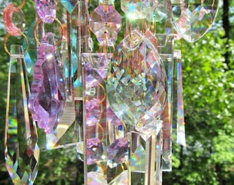 Crystal Wind Chime, Crystal Sun Catcher, Glass Wind Chime, Garden Décor, House Warming Gift, Gift for Her, Wind Chime, WC 110
