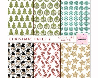 Digital Christmas Paper. Beautiful color glitter christmas pages. 6 sheets of 12 x 12 paper in jpg format 300 dpi. Instant Download
