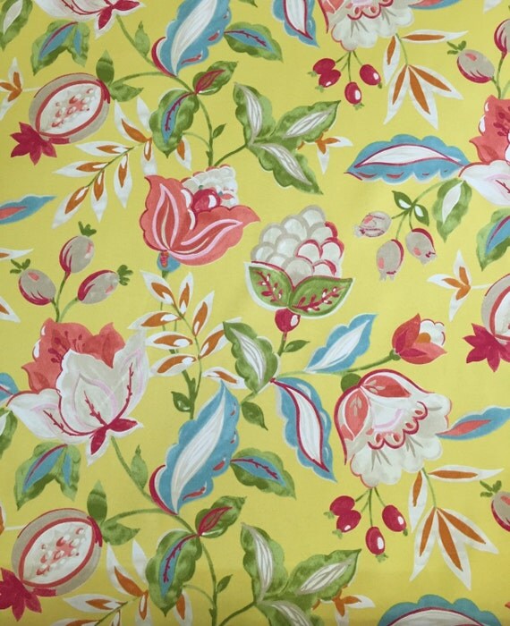 Modern Poetic Bright Yellow Outdoor Fabric by ShopMyFabrics
