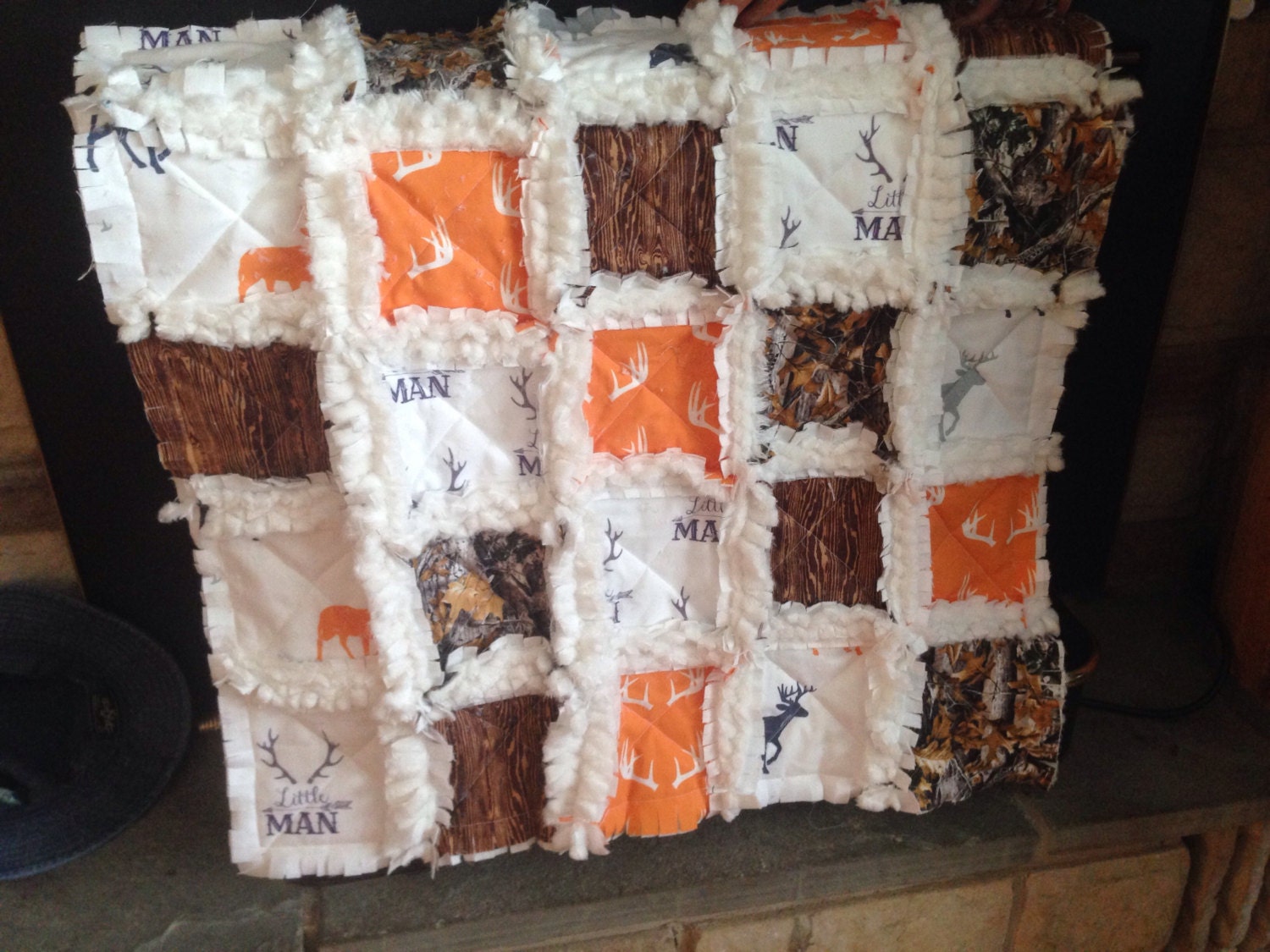 Camo Baby Quilt Rag style Camo Quilt Crib by QueenBeeBabyBoutique