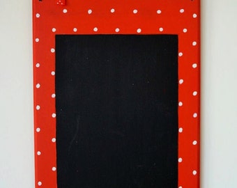 Chalkboard memo plaque reminder handmade hand painted polka dot home decor gift idea gift for her Christmas gift