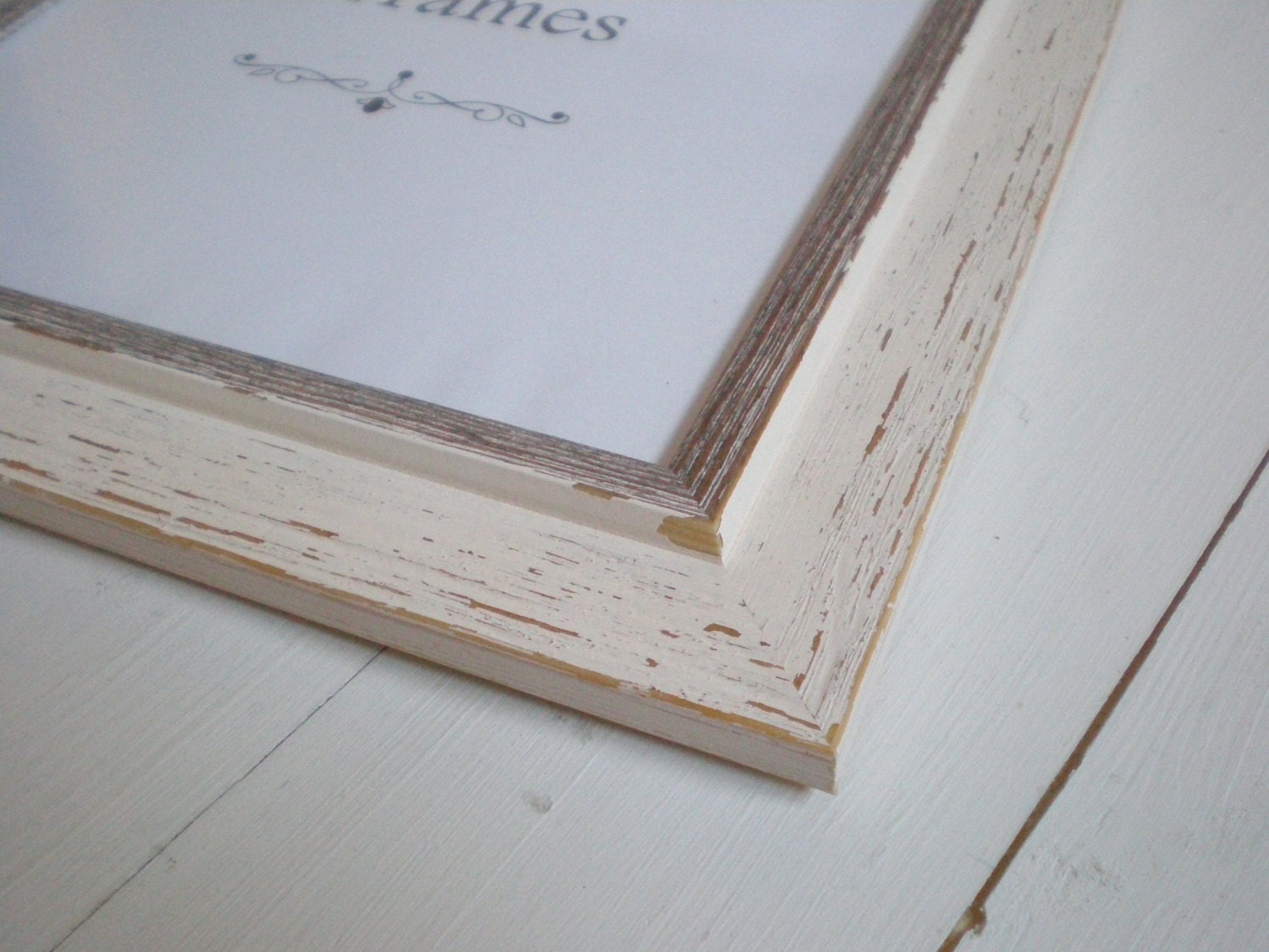 11x14 frame white wood frame distressed frame by