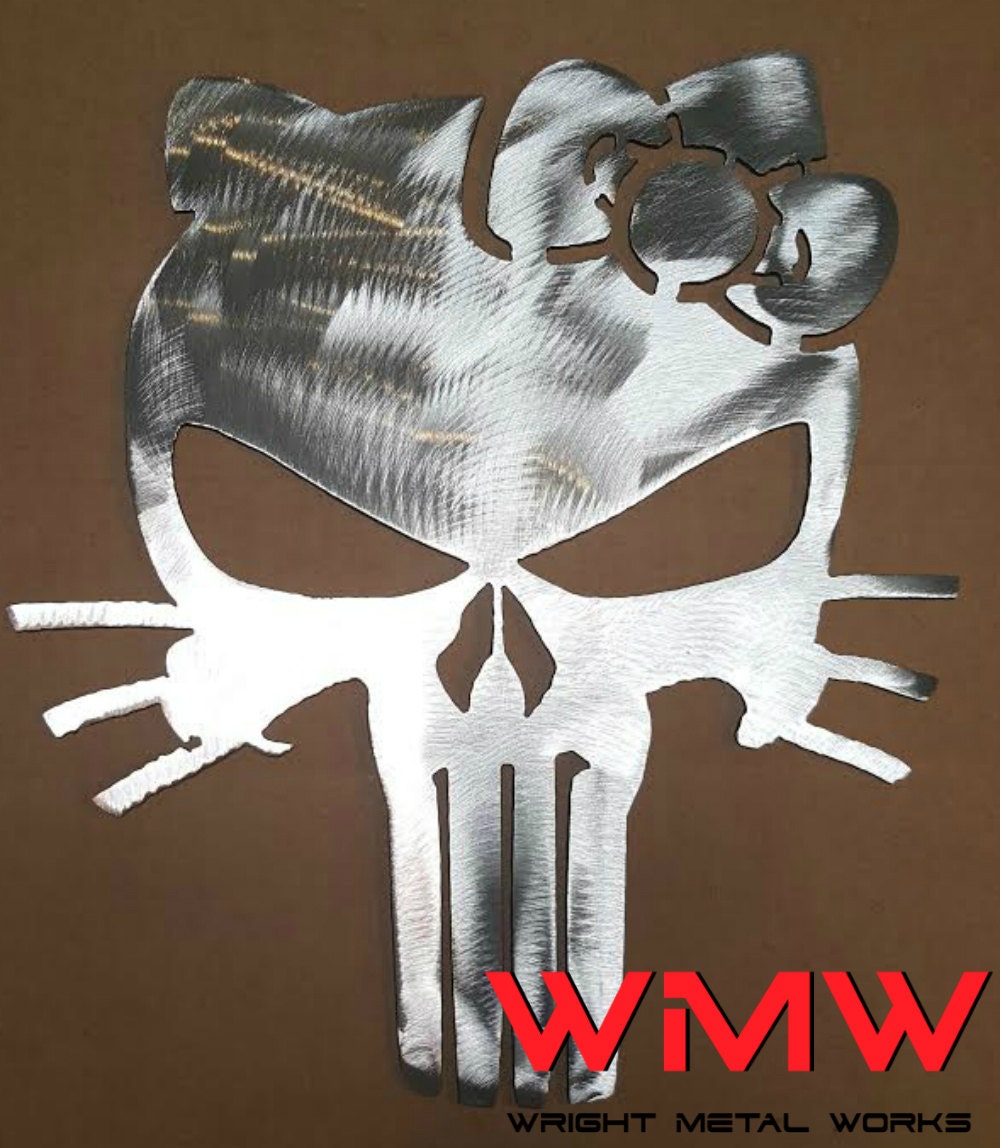 Hello Kitty Punisher Metal Art by WrightMetalWorks on Etsy