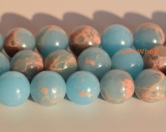 15.5" Light Blue emperor jasper round beads 6mm/8mm/10mm, blue sea sediment round beads, semi precious stone,Aqua Terra Jasper XYB02