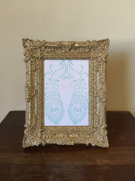 Ornate Gold Glitter 5x7 Picture Frame