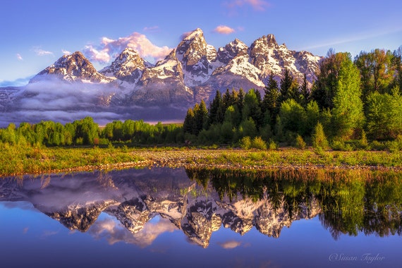 Wyoming Large Print Grand Teton Canvas National Park Snake