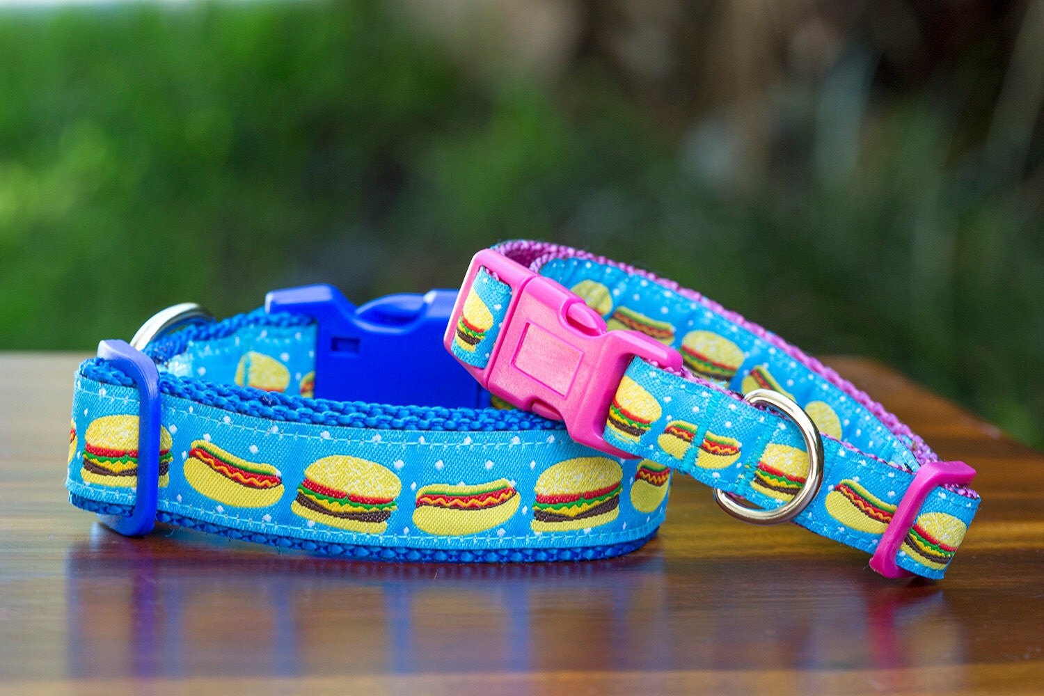 Hamburgers & Hot Dogs Dog Collar / Australian Made / Fast Food