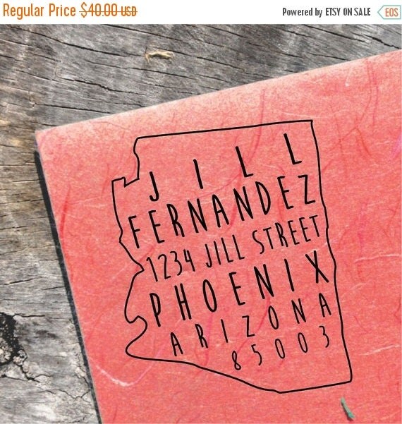 15 OFF NOW Arizona Address Stamp Custom by CustomDesignsByJill