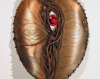 Spirit Mask, Handmade Art, Original Sculpture, Wall Decor, OOAK Art, DMT, Ayahuasca, Psychedelic, Trippy