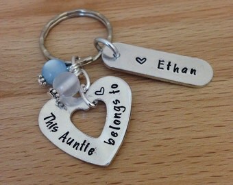 personalised - aunt gift - name keyring - personalised gift - gifts for aunt - personalised keyring - auntie - sister -gift - godmother gift