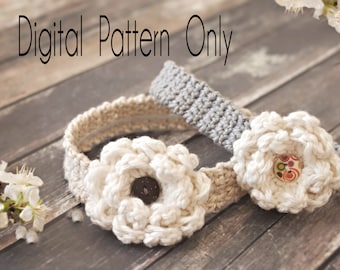 Crocheted Baby Headband Pattern, Headband Pattern, Crocheted Headband Pattern, Crocheted Flower Headband Pattern