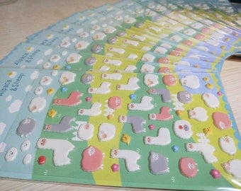 Alpaca Puffy Stickers / Cute Stickers / Kawaii Stickers / New Stickers / Scrapbook Stickers / Funny Sticker