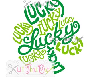 EXCLUSIVE Lucky Clover Shamrock St Patrick's Day SVG and DXF File