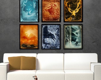 Game of Thrones poster set inspired by popular TV SHOW, Inspired Poster Art, poster set, Alternative poster, Minimalist TV serie,