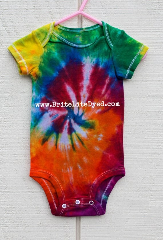 Tie Dye Onesie-9 MONTHS-Baby Onesie-Baby by BriteLiteDyed on Etsy