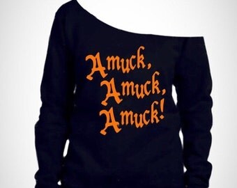 womens off shoulder halloween shirt / amuck / Womens halloween shirt