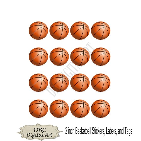 basketball printable sticker label basketball Items similar Basketball to stickers,