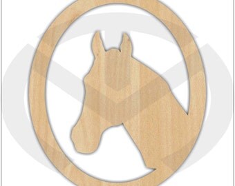 Unfinished Wood Horse Head Silhouette Laser Cutout, Wreath Accent, Door Hanger, Ready to Paint & Personalize, Various Sizes