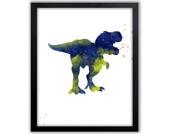 Tyrannosaurus Rex T.Rex Art Print Abstract Watercolor