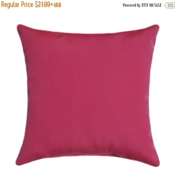Hot Pink Outdoor Throw Pillow Cover Solid by ThePillowCoverStore