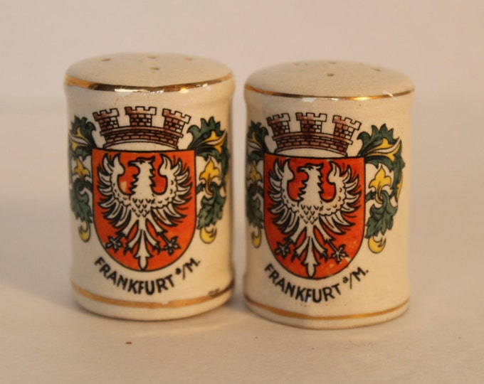 Vintage Beer Stein Salt and Pepper Shakers, Frankfurt Souvenir