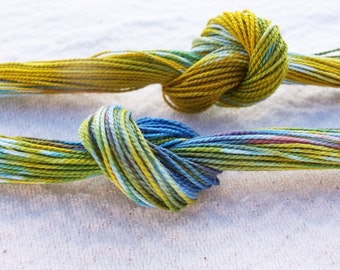 2 skeins of Hand Dyed Perle Cotton size 8 SALE 25% off COUPON CODE:summersale17granada