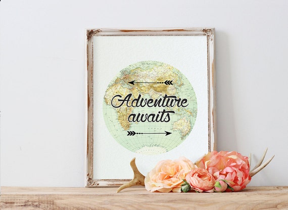 Adventure Awaits Adventure Print Travel Printable by PrintyMuch