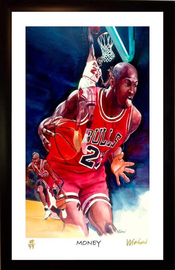 70% SALE Michael Jordan Fine-Art LIMITED Editon framed Paper