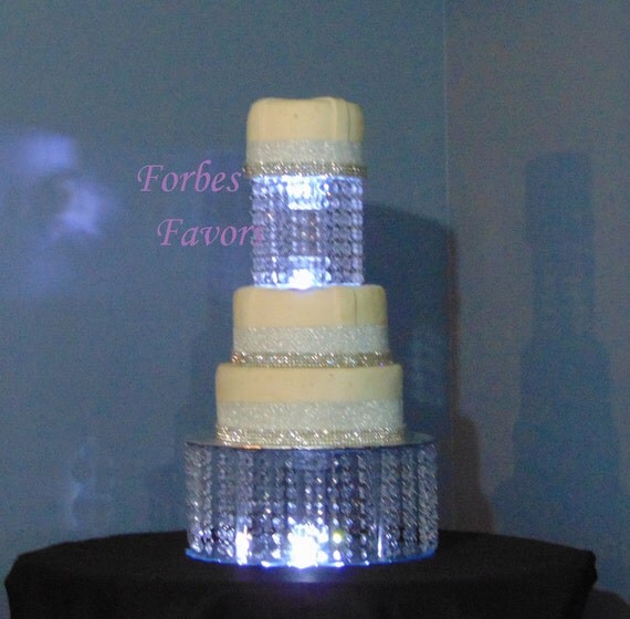 Set of 2 Empire Style Acrylic Cake Stand With LED Lights