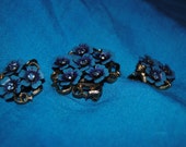 CLUSTERED FLOWERS Earrings and Pin Avon Vintage