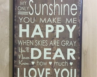 You Are My Sunshine Wall Art sunshine wall art | etsy You Are My Sunshine Wall Art sunshine wall art | etsy
