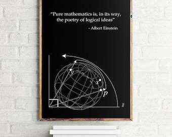 Einstein Quote Math Poster, Science Art Poster, Math Gifts, Scandinavian print 70x100cm, 50x70cm, A4, 24x36"
