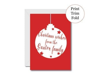 Personalised Christmas printable card, print your own Christmas card, Christmas wishes greeting card, digital download Christmas card